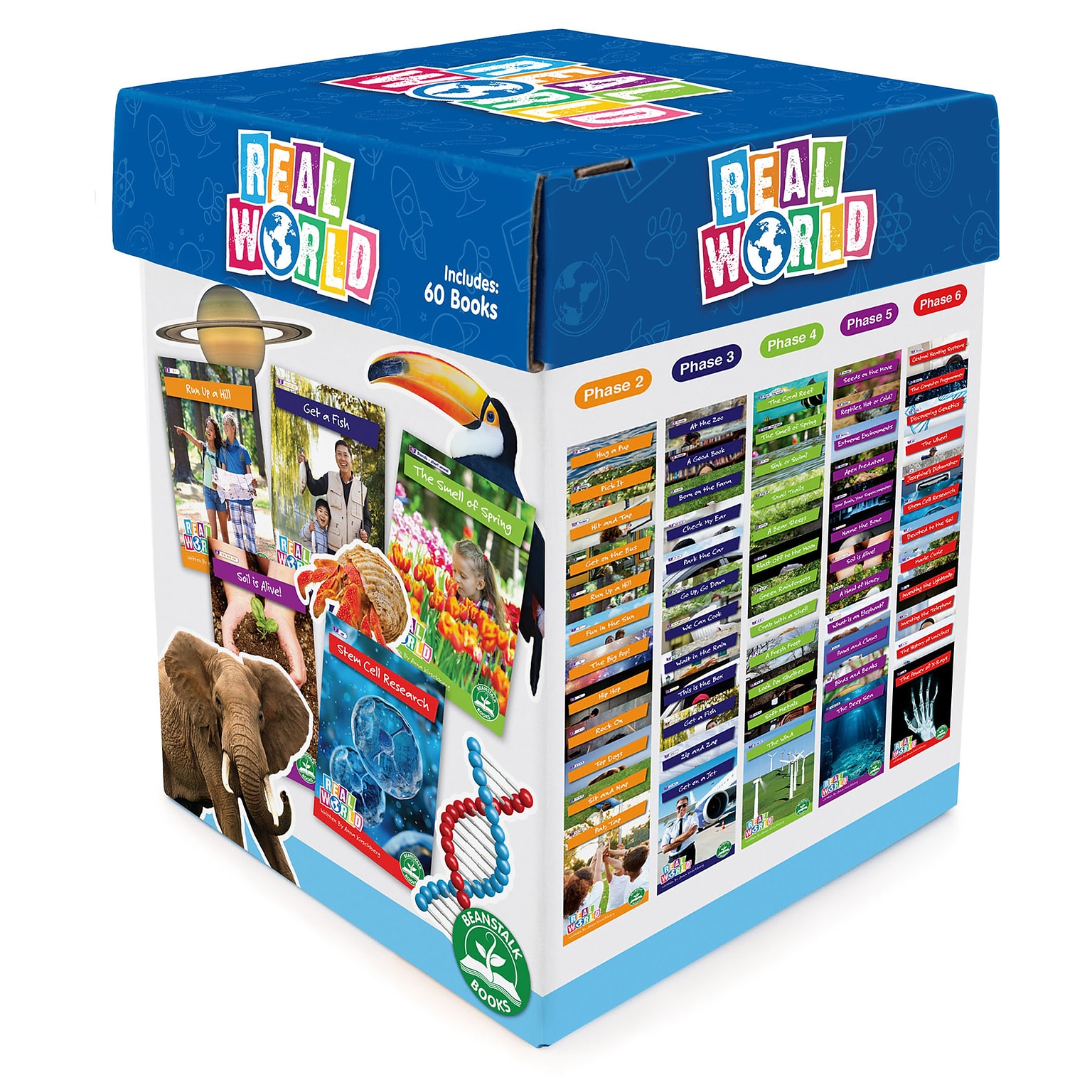 Beanstalk Books Decodable Readers, Real World Readers Boxed Set, 60/Set