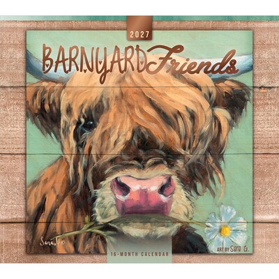 2027 BrownTrout Barnyard Friends 14 x 12 Monthly Wall Calendar, Assorted Colors (9798330715947)