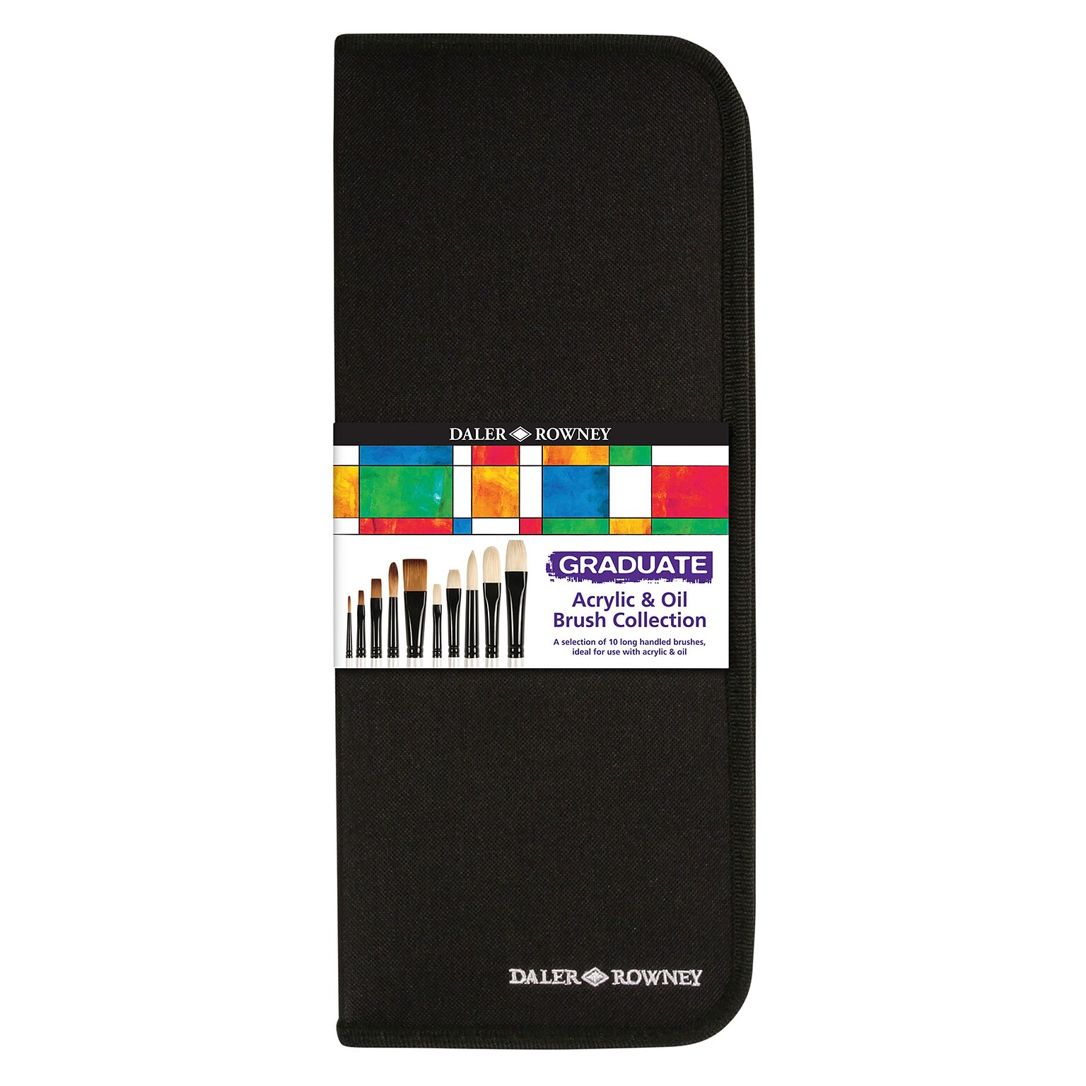Daler-Rowney Graduate Artists/Pack with Zip Case, Long Handle, 10/Pack (DRWD212500110)