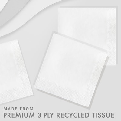 Creative Converting Touch of Color Touch of Color Dinner Paper Napkins, 3-ply, White, 250/Carton (59000B)