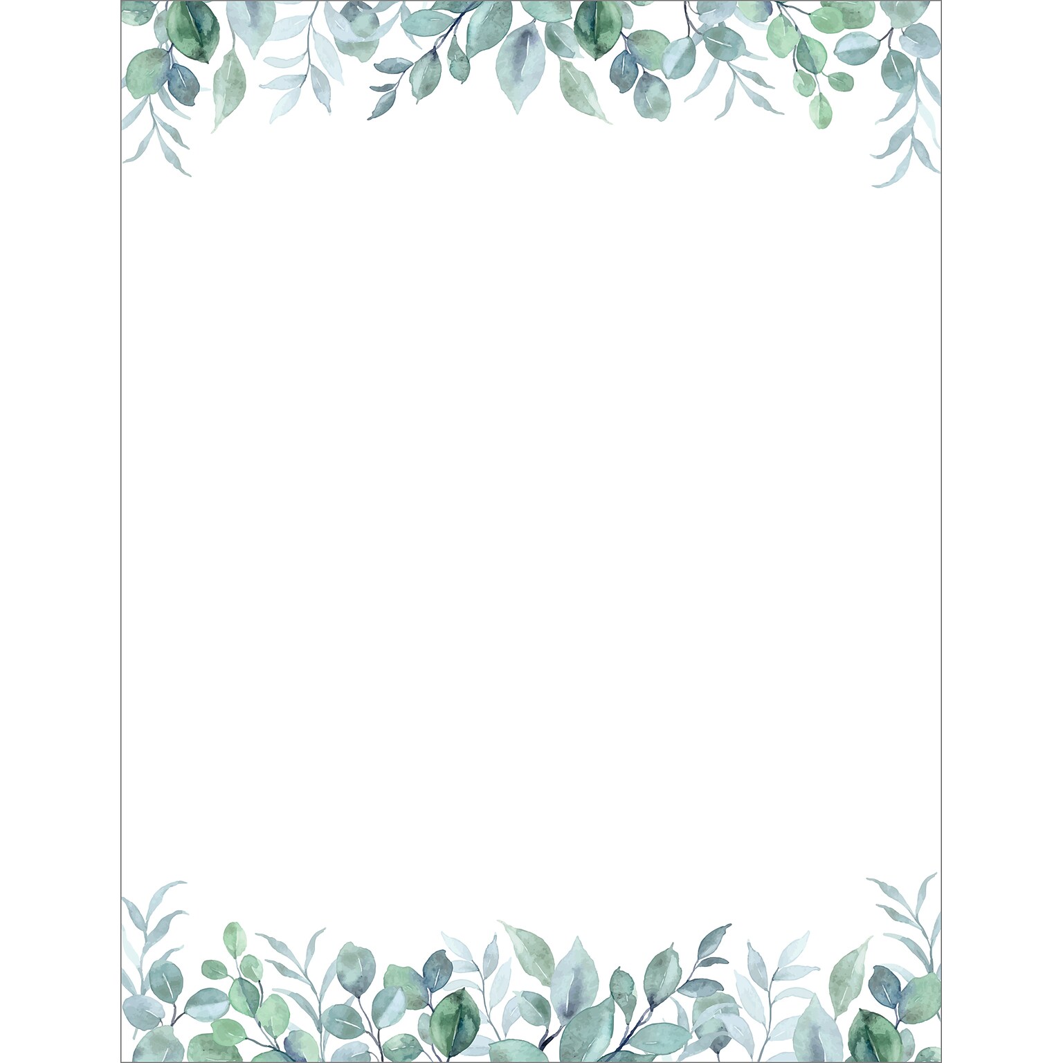 Great Papers Elegant Eucalyptus Everyday Letterhead, Multicolored, 50 Sheets/Pack (2025013)
