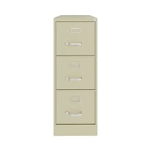 Hirsh Industries® Vertical Letter File Cabinet, 3 Letter-Size File Drawers, Putty, 15 x 22 x 40.19