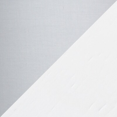 Simple Designs Interlocked Triangular White Wood Table Lamp with Gray Fabric Shade (LT1069-WHG)