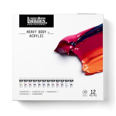 Liquitex Professional Heavy Body Acrylic Paint Tube, Assorted Colors, 22 mL, 12/Pack (LIQ3699357)
