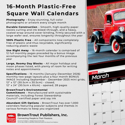 2026 BrownTrout Classic Dodge Pickups 12" x 12" Monthly Wall Calendar (9798330707584)