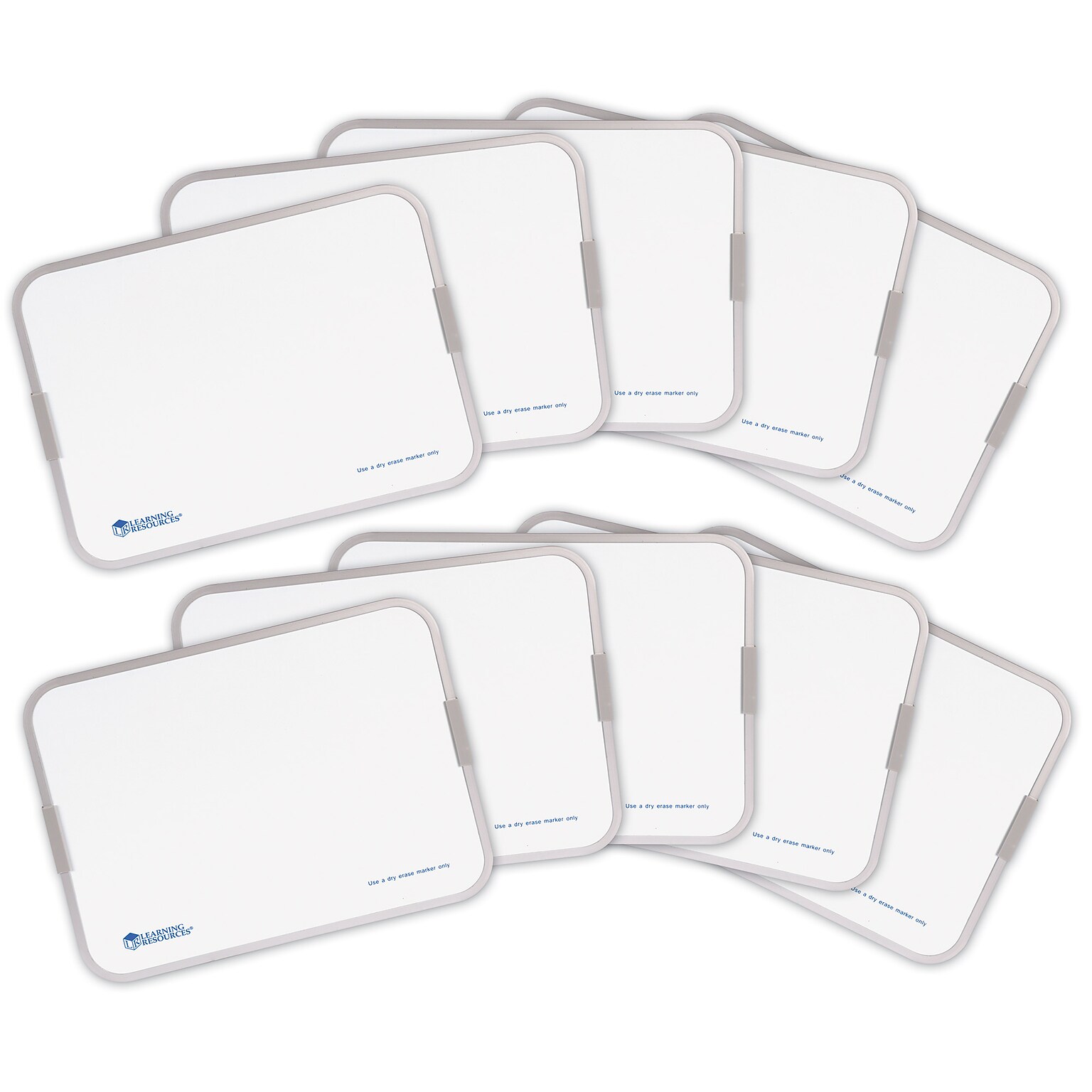 Learning Resources Dry Erase Aluminum Whiteboards, 9 x 12, 10/Set (LER4278)