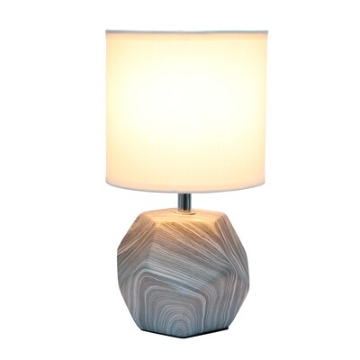 Simple Designs Geometric Prism Mini 10.24 LED Table Lamp, Marbled (LT2065-MBL-LB)