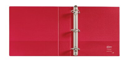 Avery 2" 3-Ring Non-View Binders, Slant Ring, Red (27203)