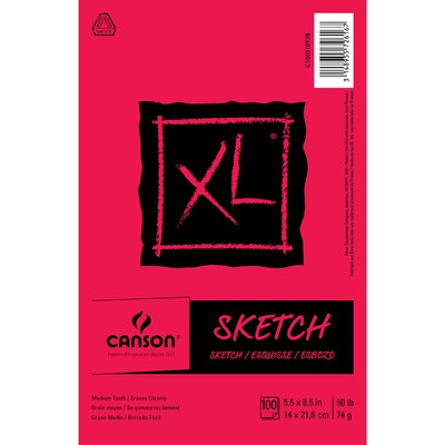 Canson XL Series 5.5 x 8.5 Sketch Pad, 100 Sheets/Pad, 3/Bundle (MCXC100510938-3)