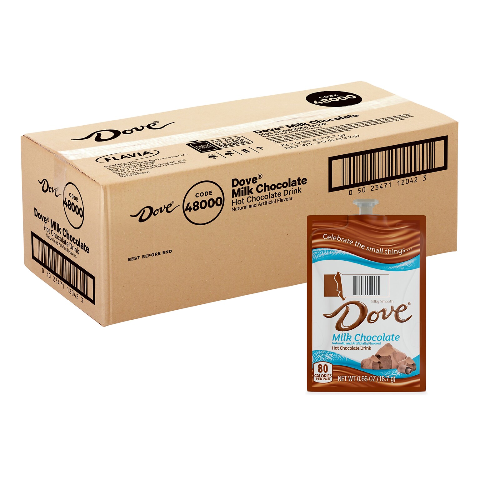 Dove Silky Smooth Milk Chocolate Hot Cocoa, Flavia Freshpacks, 72/Carton (MDRA117)