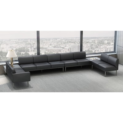 Lorell Contemporary Series Polyurethane Sofa, Black (LLR86929)