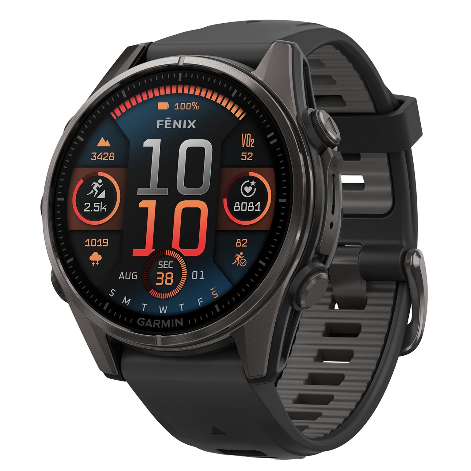 Garmin fenix 8 Smart Watch, 43 mm, Carbon Gray & Black (GRM0290320)