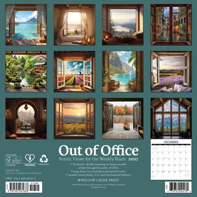 2027 Willow Creek Out of Office: Scenic Views for the Weekly Blues  12 x 12 Monthly Wall Calendar (61633)