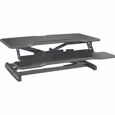 Lorell Active Office  X-Type Adjustable Slim Monitor Riser Stand, Up to 42" Monitor, Black (LLR99539)