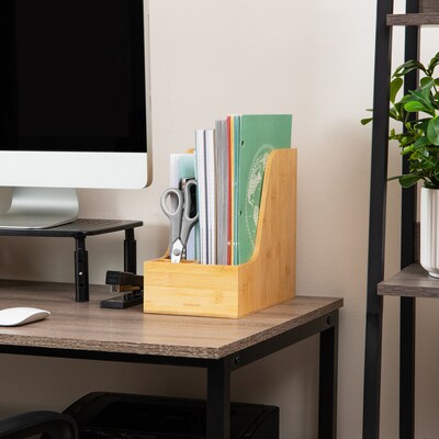 Mind Reader 3-Compartment Desk Organizer, Brown (BMAG-BRN)