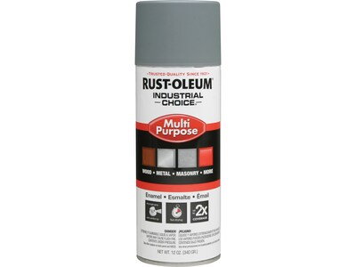 Rust-Oleum Industrial Choice Multipurpose Enamel Spray Primer, Gray, 12 Oz., 6/ Pack(1680830V)