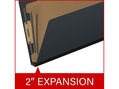Medical Arts Press Pressboard Classification Folder, 2 Dividers, 2" Expansion, Legal Size, Black, 10/Box (DV-T52-26-3BLK)