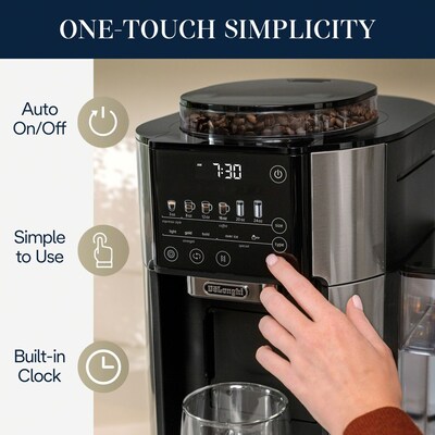 DeLonghi TrueBrew Single-Serve & Automatic Drip Coffee Maker, Stainless Steel CAM51025M