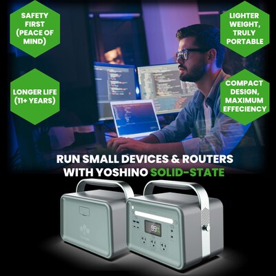 Yoshino B660 SST 9-Port Solid-State Power Station 602Wh, 660W Output/900W Peak Emergency Backup Batt