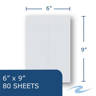 Roaring Spring Paper Products Enviroshades Steno Pad, 6 x 9, Gregg Ruled, Grey, 80 Sheets/Pad, 4 Pads/Pack (12274)