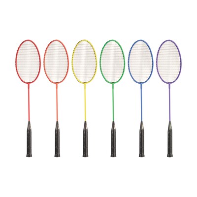 Champion Sports Tempered Steel Badminton Racket Set, Assorted Colors, Set of 6 (CHSBR20SET)