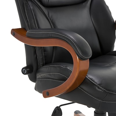 Serta Conway Ergonomic Bonded Leather Executive Big & Tall Chair, 350 lb. Capacity, Black/Brown (CHR100007)
