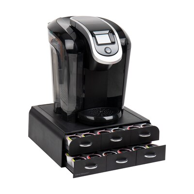 Mind Reader Plastic 2-Tier 6-Drawer Coffee Pod Storage Drawer, 72 Pod Capacity, Black (TRY6PC-BLK)