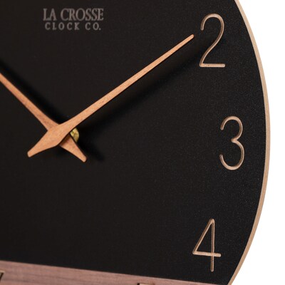La Crosse Clock 12 Dark Sierra Wood Analog Quartz Wall Clock (404-3630C)