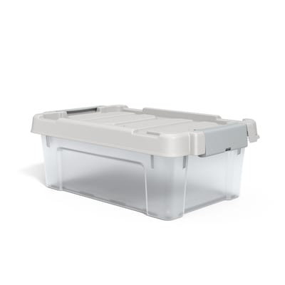 Staples 12 Qt. Latch Lid Storage Bin, Clear (TR58304)