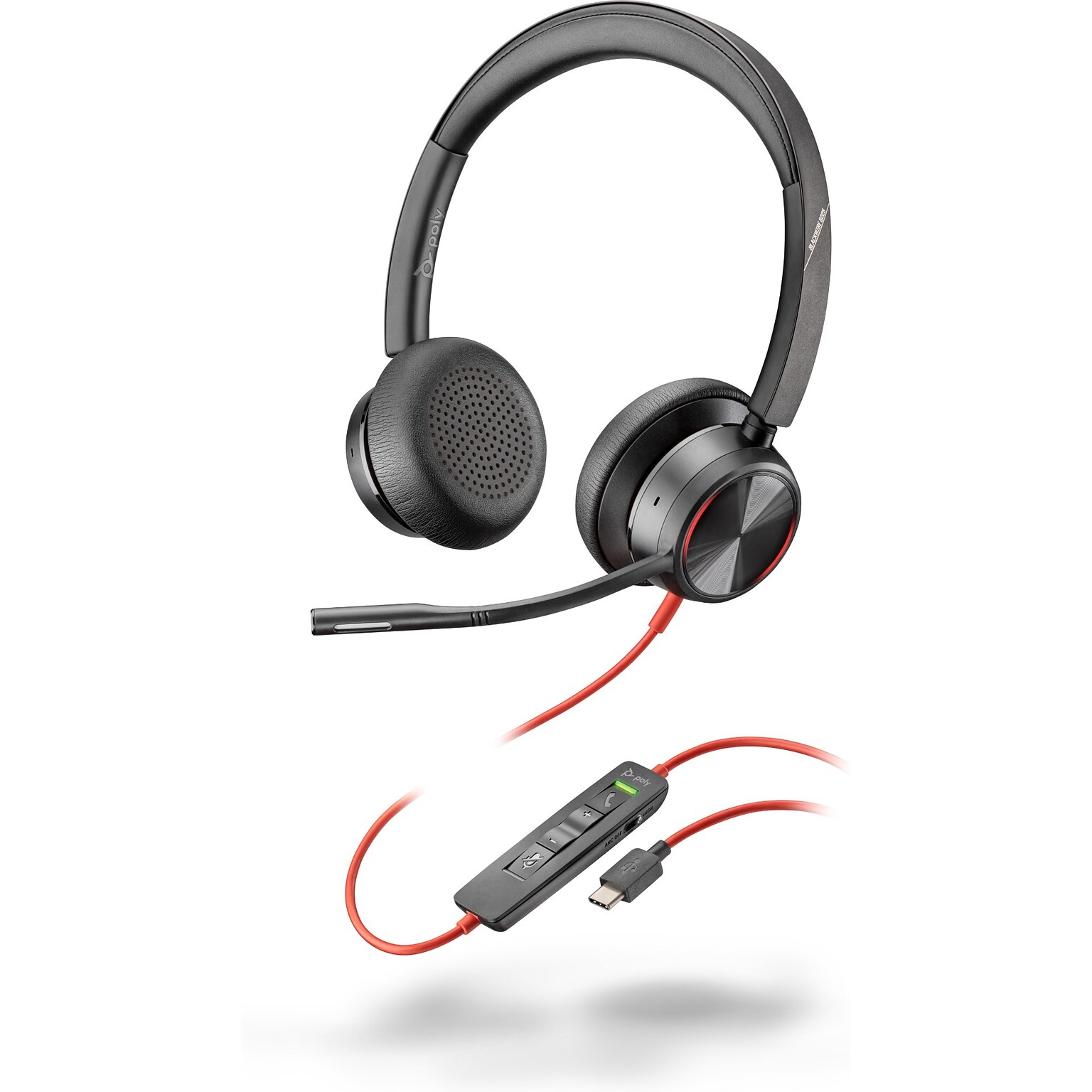 Poly Blackwire 8200 USB-C Noise Canceling Stereo Phone & Computer On-Ear Headset, MT Certified (7E2K6AA#ABA)