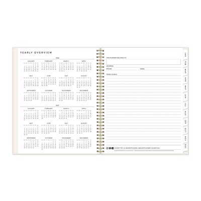 2026 Blue Sky Bespoke Letterpress Cream Hearts 8.5" x 11" Calendar Year Weekly & Monthly Planner, Plastic Cover (156227)