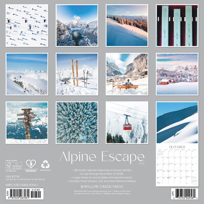 2027 Willow Creek Alpine Escape 12 x 12 Monthly Wall Calendar, Assorted Colors (67031)