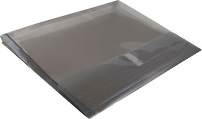 JAM Paper Premium Plastic Document File, 1 Pocket, Letter, Gray, 3/Pack (218V1smx3)