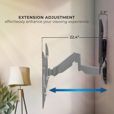 Mount-It! Full Motion TV Wall Mount with Gas Spring Arm For 37" to 80" Screens, 88lbs Max. (MI-445)