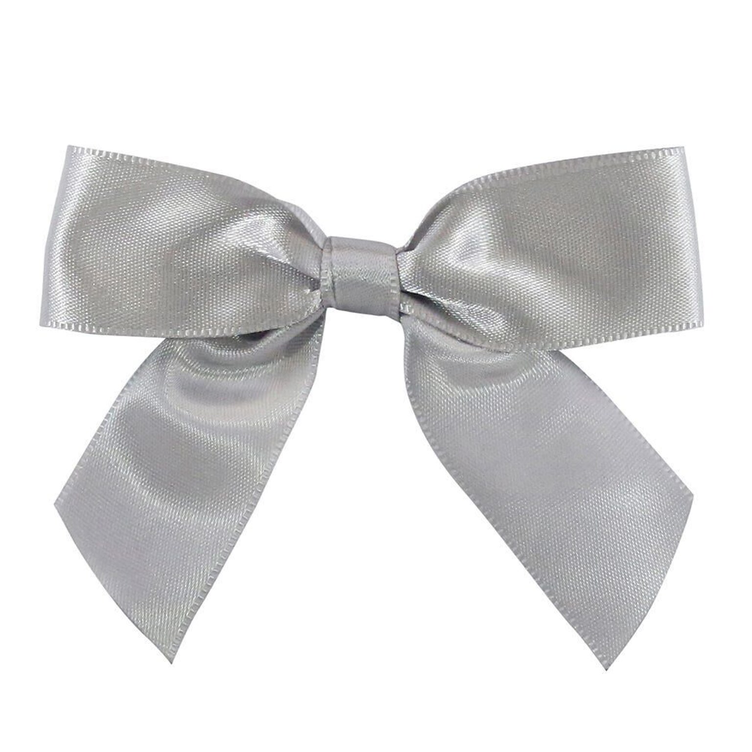 JAM Paper Ribbon Bows, Silver, 100/Pack (52640349197)