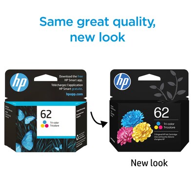 HP 62 Tri-Color Standard Yield Ink Cartridge, Prints Up to 165 Pages (C2P06AN#140)