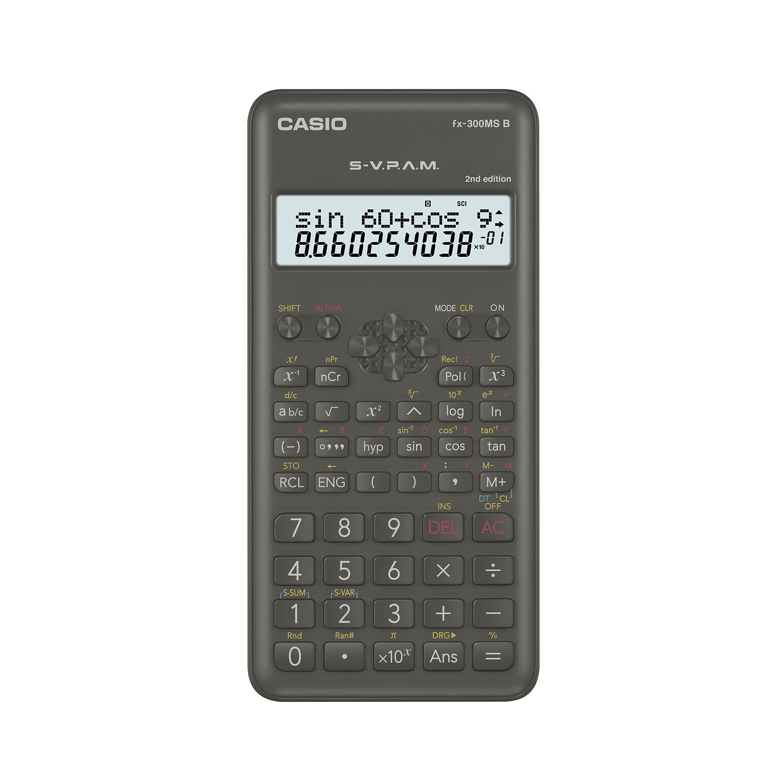 Casio fx-300MSPLUS2 2nd Edition 12-Digit Battery Powered Scientific Calculator, Black (FX-300MSB)