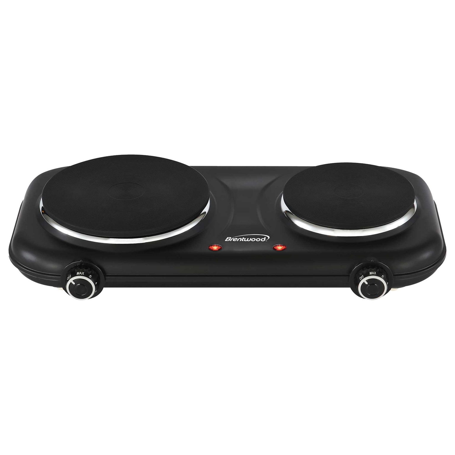Brentwood 1,100-Watt Cast-Iron Countertop Electric Double Burner, Black (TS-332BK)