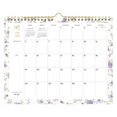 2026-2027 Blue Sky Wirebound Forget Me Not 8.75 x 11 Academic Monthly Wall Calendar, Assorted Colors (159082)