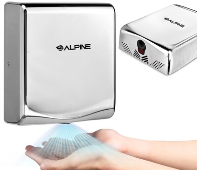 Alpine Industries Willow Commercial High Speed 110V Automatic Electric Hand Dryer, Chrome (405-10-CHR)