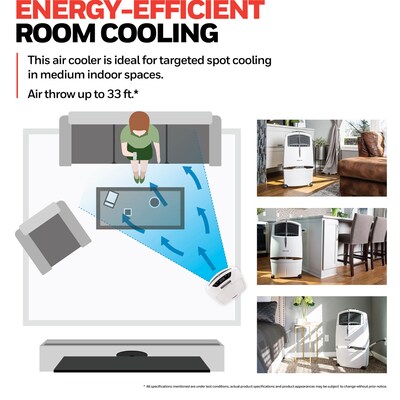 Honeywell Portable Evaporative Air Cooler with Remote Control, White (CL30XCWW)