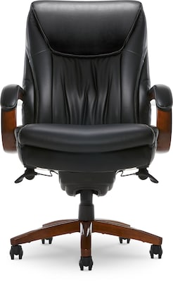 La-Z-Boy Big & Tall Edmonton Ergonomic Bonded Leather Swivel Executive Chair, Black (45764A)