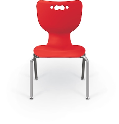MooreCo 14" Hierarchy Student Chair with 4 Legs, Red/Chrome Base (703673595438)