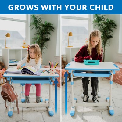 Mount-It! 26"W Kid's Desk with Chair, Blue (MI-10202)