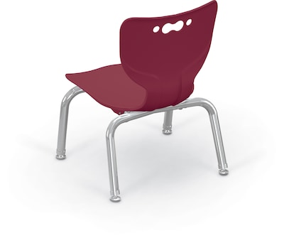 MooreCo 10" Hierarchy Student Chair with 4 Legs, Maroon/Chrome Base (703673561686)