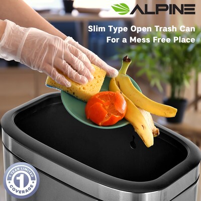 Alpine Industries Dual-Stream Recycling Station, 10.5 Gallon, Stainless Steel (ALP470-40L-CO-T)