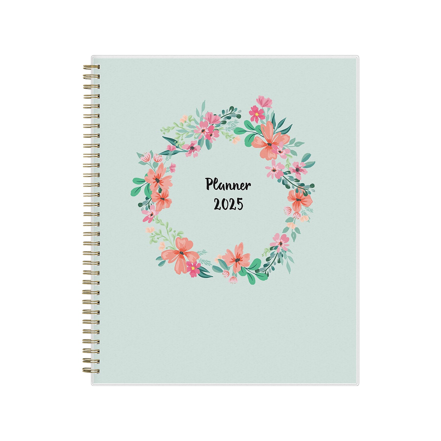 2025 Blue Sky Laurel 8.5 x 11 Weekly & Monthly Planner, Plastic Cover, Mint Green (135842-25)