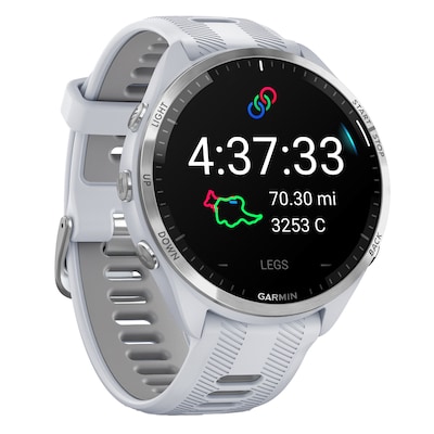 Garmin Forerunner 965 Smartwatch, GPS, 47mm, Whitestone & Powder Gray Silicone Band (010-02809-01)