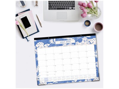 2023-2024 Blue Sky Kealoha 22 x 17 Academic Monthly Desk Pad Calendar, Blue/White (142474)