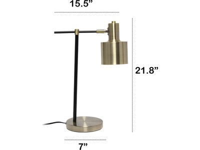 Lalia Home Studio Loft Table Lamp, Antique Brass/Black (LHT-4001-AB)